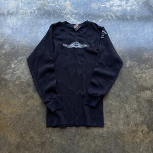Vintage 90s Harley Davidson Waffle Thermal Shirt